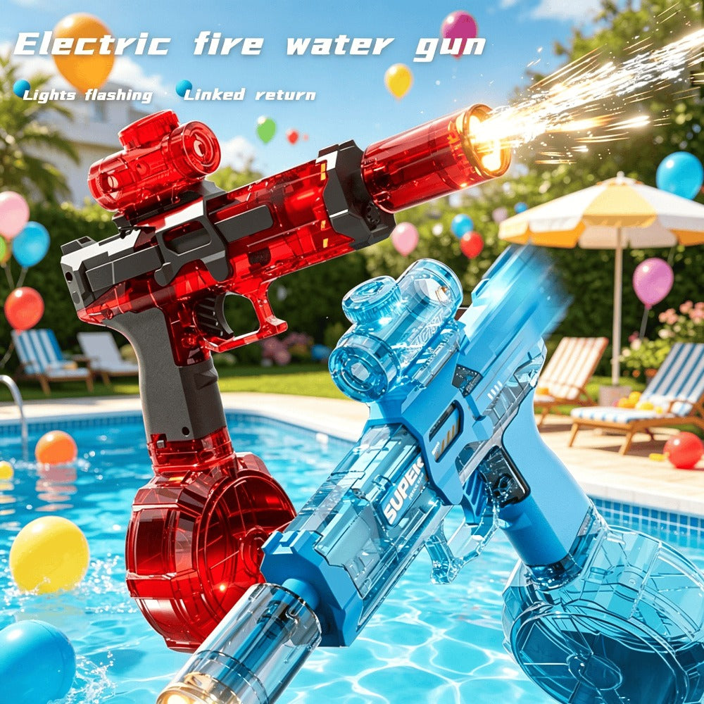 Light Up Water Spray Toy for Kids 2 Pack – Luminous Automatic Water Squirt Gun with LED Lights & Sound Effects, Outdoor Beach Pool Party Summer Water Game Favor Set Boys Girls Ages 3+