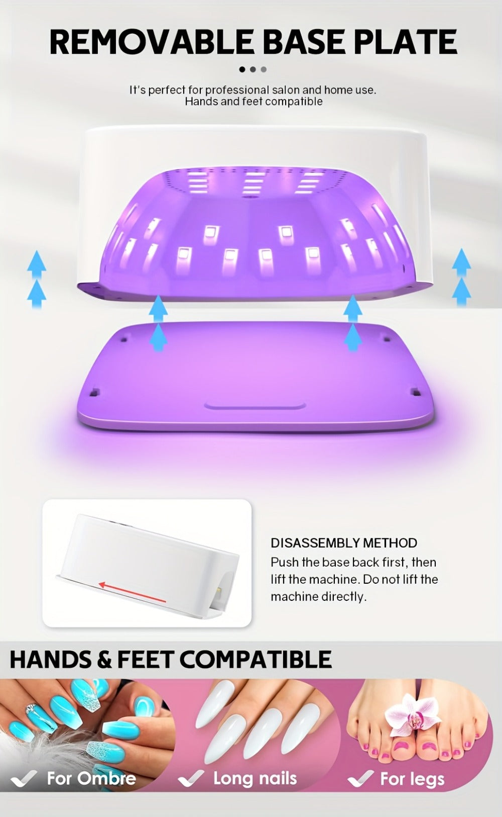 Rechargeable Wireless Nail Lamp 30 LED Beads 365+405nm UV Gel Curing Light 3 Timer Settings Infrared Sensor Portable Nail Dryer for All Gel Types Home Salon Use