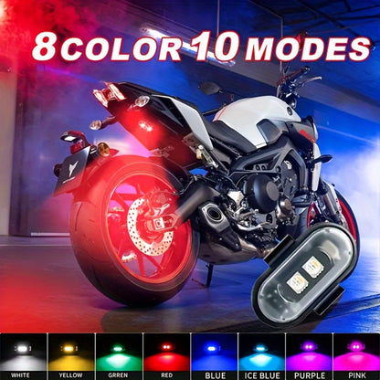 Wireless LED Strip Lights 8-Color 4pcs / 6pcs – Remote Control USB Rechargeable Waterproof Anti-Collision Light for Car Motorcycle Bike Drone Aircraft