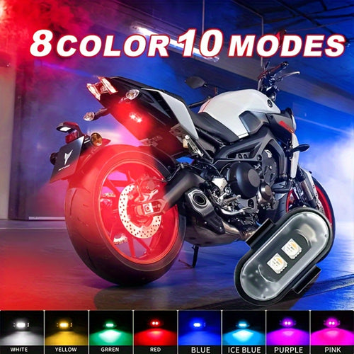 Wireless LED Strip Lights 8-Color 4pcs / 6pcs – Remote Control USB Rechargeable Waterproof Anti-Collision Light for Car Motorcycle Bike Drone Aircraft