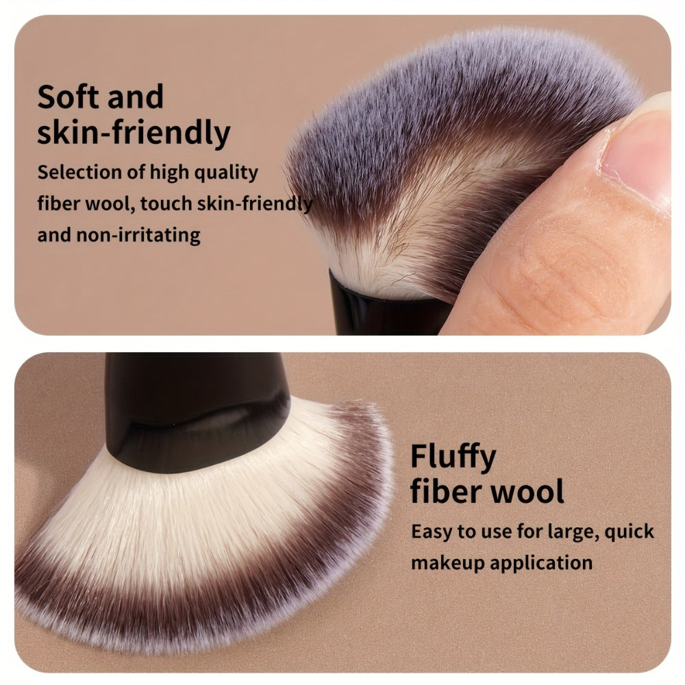 Double-Ended Makeup Brush Set 4Pcs – Bevel Taper Foundation Contour Blush Powder Brushes Professional Travel Makeup Tools Kit for Women Black Beige & Black Gold