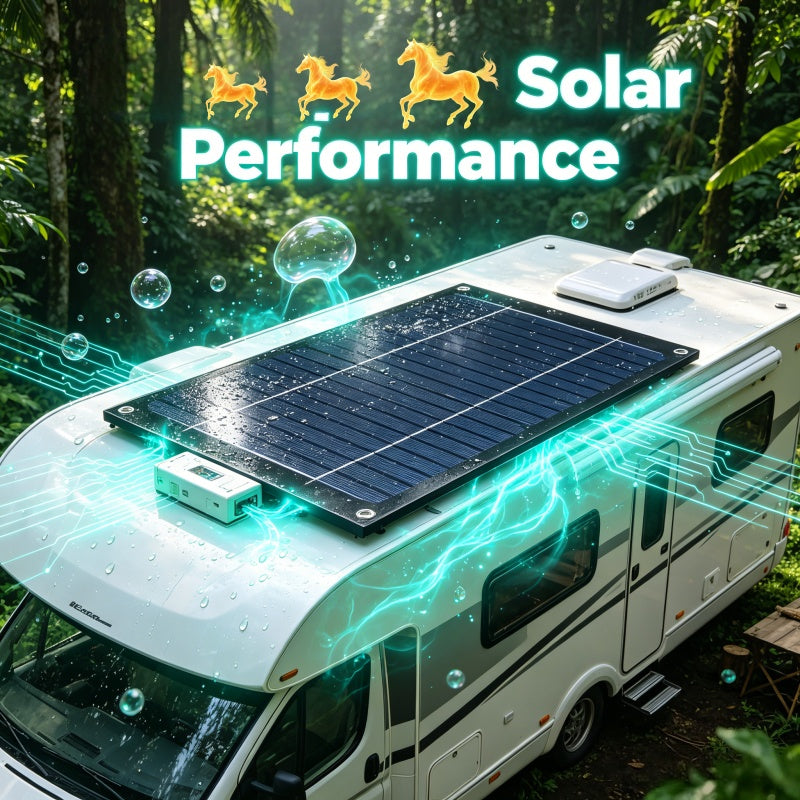 Self-Charging Solar Bundle, High Output Mono Panel, Trailer RV Gear, Plug & Play System, Outdoor Backup Power