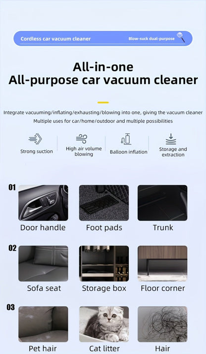 Cyclone Handheld Vacuum Cleaner Cordless Rechargeable with Strong Suction - Lightweight Portable for Home, Office, Car & Pet Hair, Allergy-Friendly Quick Cleanup Dust Buster, Easy to Use & Carry