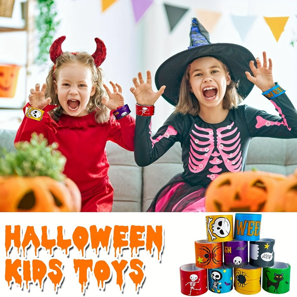 Halloween Slap Bracelets Bulk for Kids – 54/100PCS Halloween Party Favors for Boys & Girls, Spooky Treat Bag Stuffers, Classroom Goodie Gifts, Halloween Toy Accessories
