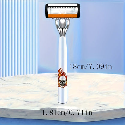 Men's Safety Razor with Replacement Blades - Anti-Slip Stainless Steel Handle Shaver for Beard & Sideburns, Classic Style Wet Shaving Razor, Multiple Blade Bundle Options