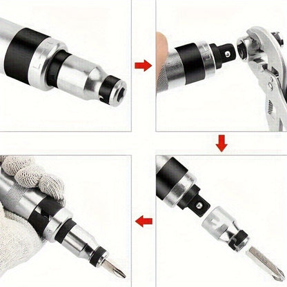 Impact Screwdriver Set 13-Piece – Shock Screw Bits, Chisel Bits & Screw Extractor Remover Kit, Multifunctional Metal Shock Driver Tool Set for Stripped Screw Repair & DIY Use
