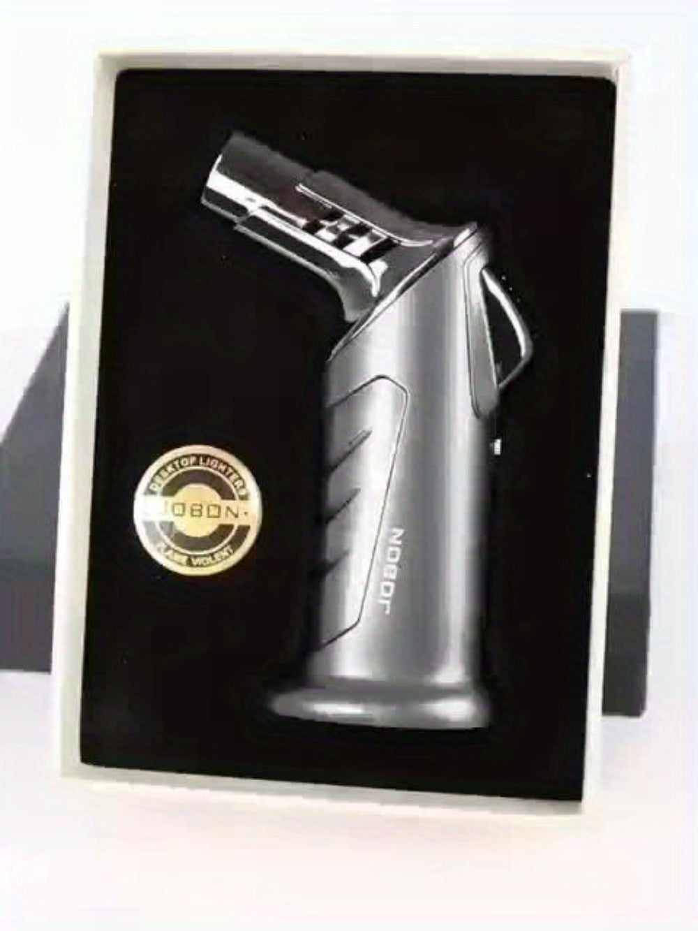 Butane Torch Lighter Gift Set 2500°F, Refillable with Safety Lock & Adjustable Flame, High-Temperature Kitchen Cooking Camping Outdoor Torch, Gift Box Included, Gas Not Included
