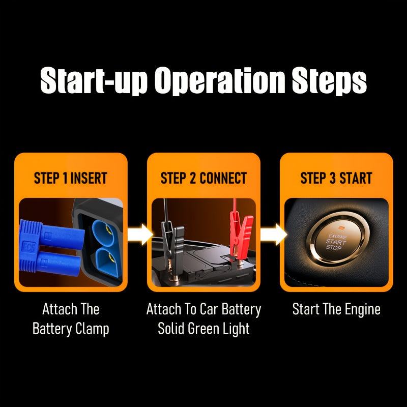 Car Jump Starter, 6000A Portable Battery Jumper Starter Pack for 2.64gal Gas & 1.59gal Diesel Engines, 12V Auto Battery Booster Jump Box with LED Light, Power Bank, Emergency Car Starter Charger