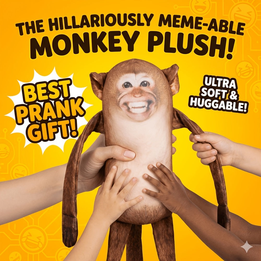 Magnetic Monkey Plush Toy 9.8 Inch — Funny Hanging Fridge Magnet Stuffed Animal Mischief Monkey for Office Home Kitchen Locker Decor | Gag Gift White Elephant Secret Santa Birthday Party Gift for Adults