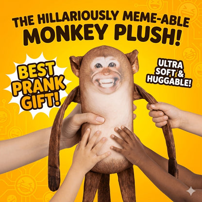 Magnetic Monkey Plush Toy 9.8 Inch — Funny Hanging Fridge Magnet Stuffed Animal Mischief Monkey for Office Home Kitchen Locker Decor | Gag Gift White Elephant Secret Santa Birthday Party Gift for Adults