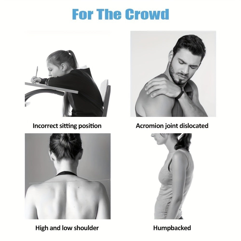 Smart Posture Corrector with Vibration Alert, Wireless Rechargeable Posture Trainer & Back Support Belt for Men Women, Adjustable Spine Correction Device for Office Gym, Hand-Washable Pink Gray Black