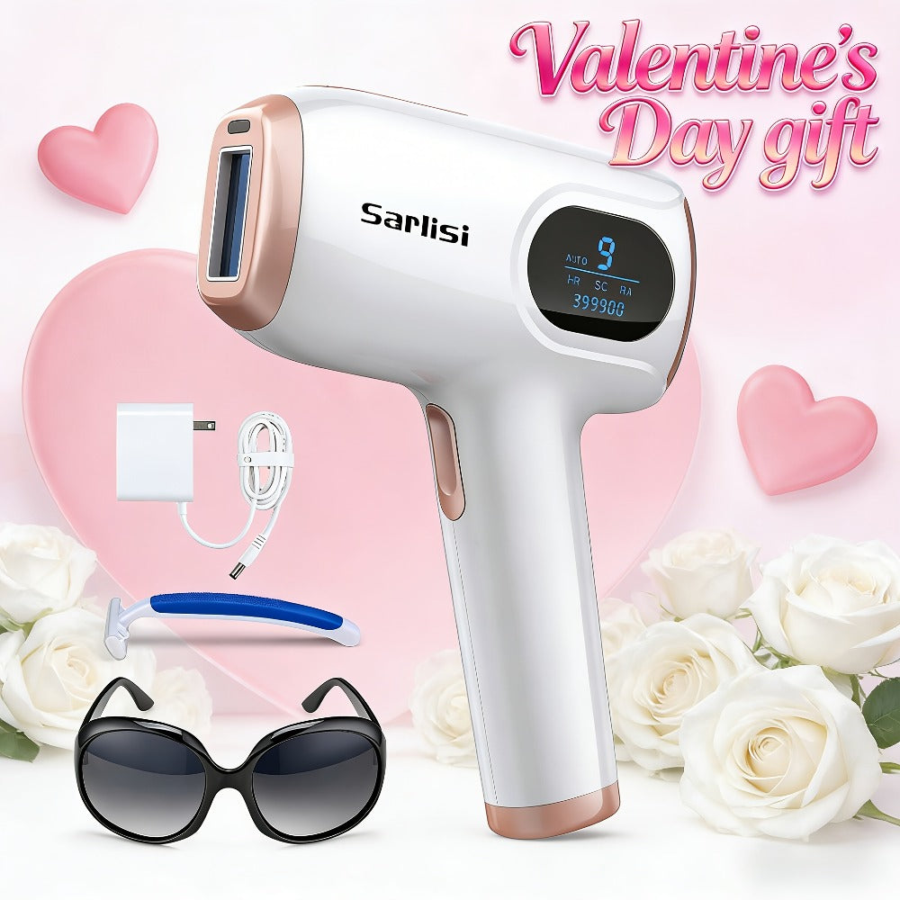 IPL Hair Removal Device Ice Cooling 999,900 Flashes — Painless Permanent Hair Remover for Women & Men, 9 Adjustable Levels Auto & Manual Modes, LCD Display, Legs Arms Armpits Bikini Face