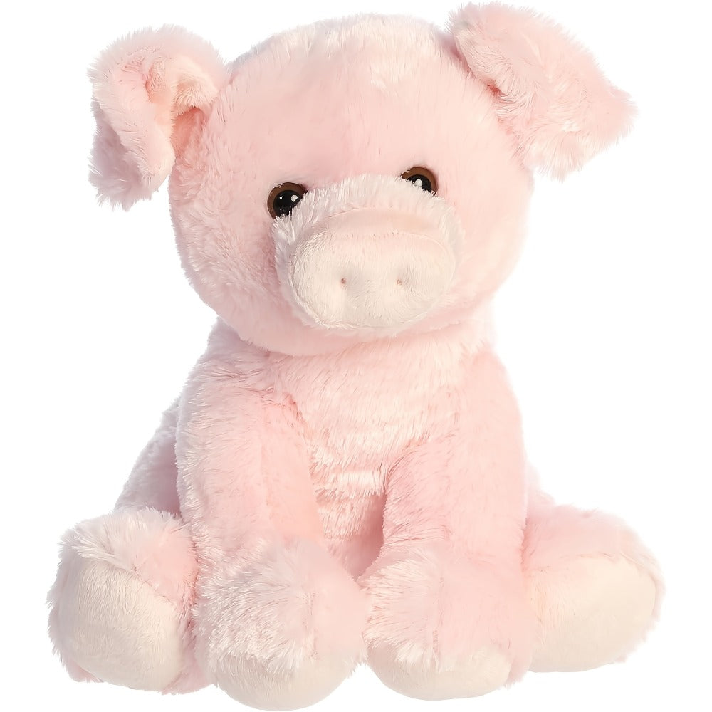 Pink Pig Plush Toy Stuffed Animal with Big Eyes – Soft Cute Doll for Baby, Toddler & Kids, Couch Throw Pillow, Birthday Gift for Girls & Nursery Decor