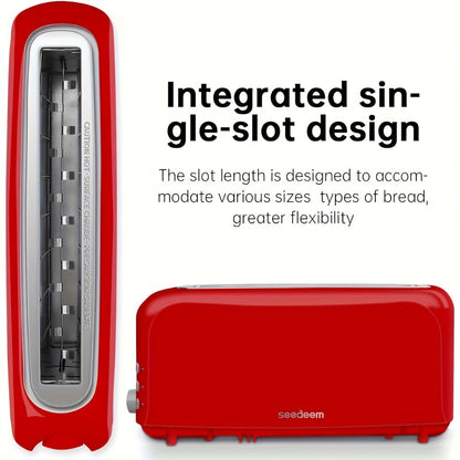 Slim Toaster 2-Slice Long Slot – 1.45" Wide Slot, 6 Shade Settings, Cancel/Reheat/Defrost, 750W, Removable Crumb Tray | 6 Colors