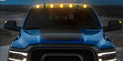 Solar Powered Cab Roof Lights for Trucks – 5pcs Wireless LED Clearance Lights with Motion & Vibration Sensor, No-Drill Install, Universal Fit for Car & Truck