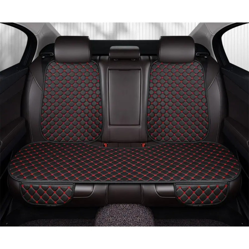 Car Back Seat Protector Waterproof, Universal Fit Anti-Stain Splash Guard Seat Cover for Car Interior, Durable Easy-Clean Rear Seat Cushion Liner in Black & Red