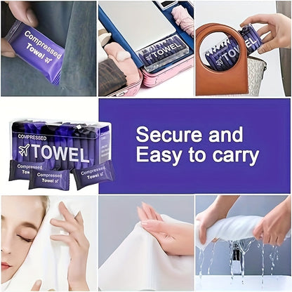 Compressed Towel Tablets 28 Pack - Disposable Magic Coin Tissue, Expandable Face Towel 11.8x9.4 Inch, Individually Wrapped Portable Paper Towel for Travel Camping Hiking Sport Gym Outdoor Emergency