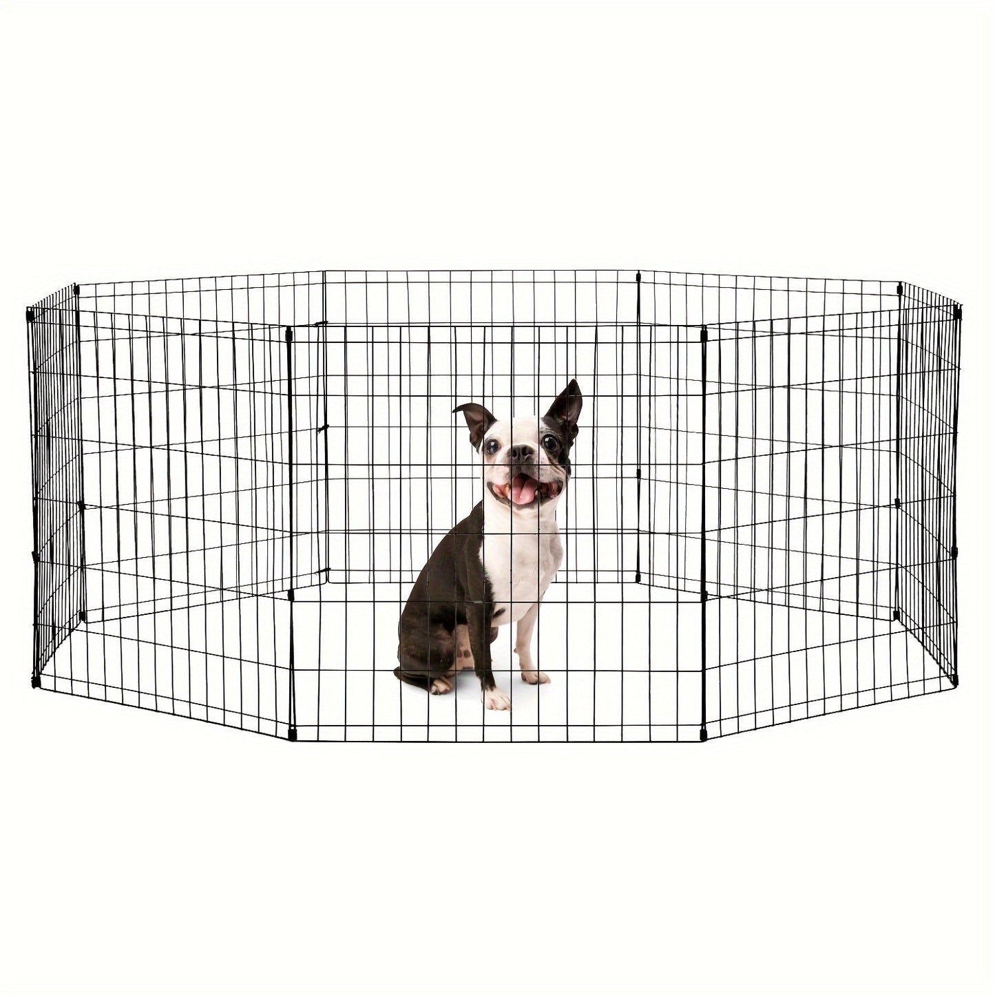 Foldable Metal Wire Dog Playpen & Pet Gate – 24/30/36/42" Indoor Outdoor Fence for Large Medium Small Dogs