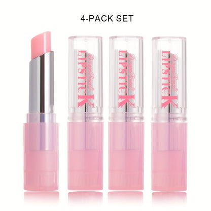 Color Changing Lip Balm Set 4Pcs Long-Lasting Moisturizing Hydrating Smudge-Proof Waterproof Temperature Sensitive Tinted Nourishing Lip Care Lipstick Gift for Women