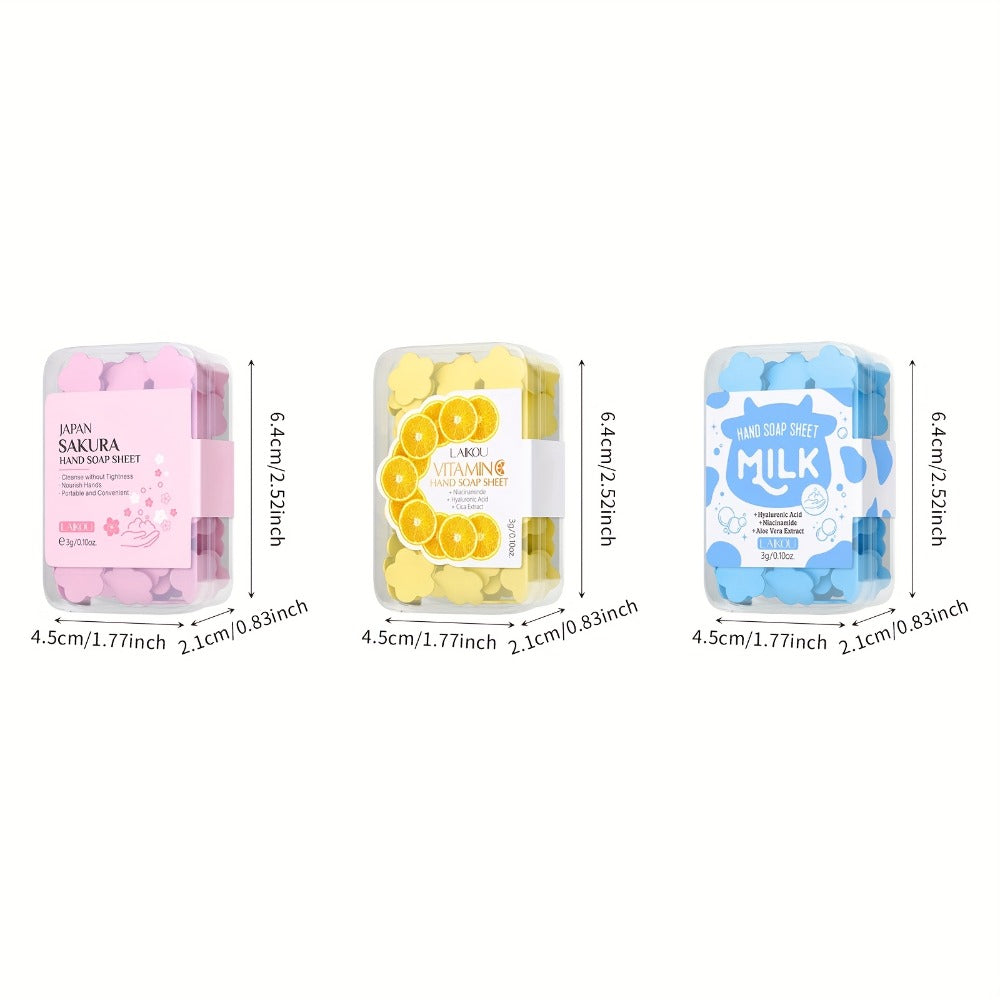 Travel Soap Paper Sheets 15 Boxes — Disposable Foaming Hand Wash with Milk, Vitamin C & Sakura Scents, TSA-Safe Portable Soap Sheets for Camping, Outdoor, Daily & On-the-Go Hygiene