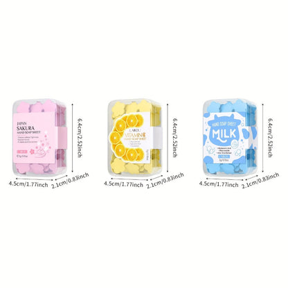 Travel Soap Paper Sheets 15 Boxes — Disposable Foaming Hand Wash with Milk, Vitamin C & Sakura Scents, TSA-Safe Portable Soap Sheets for Camping, Outdoor, Daily & On-the-Go Hygiene