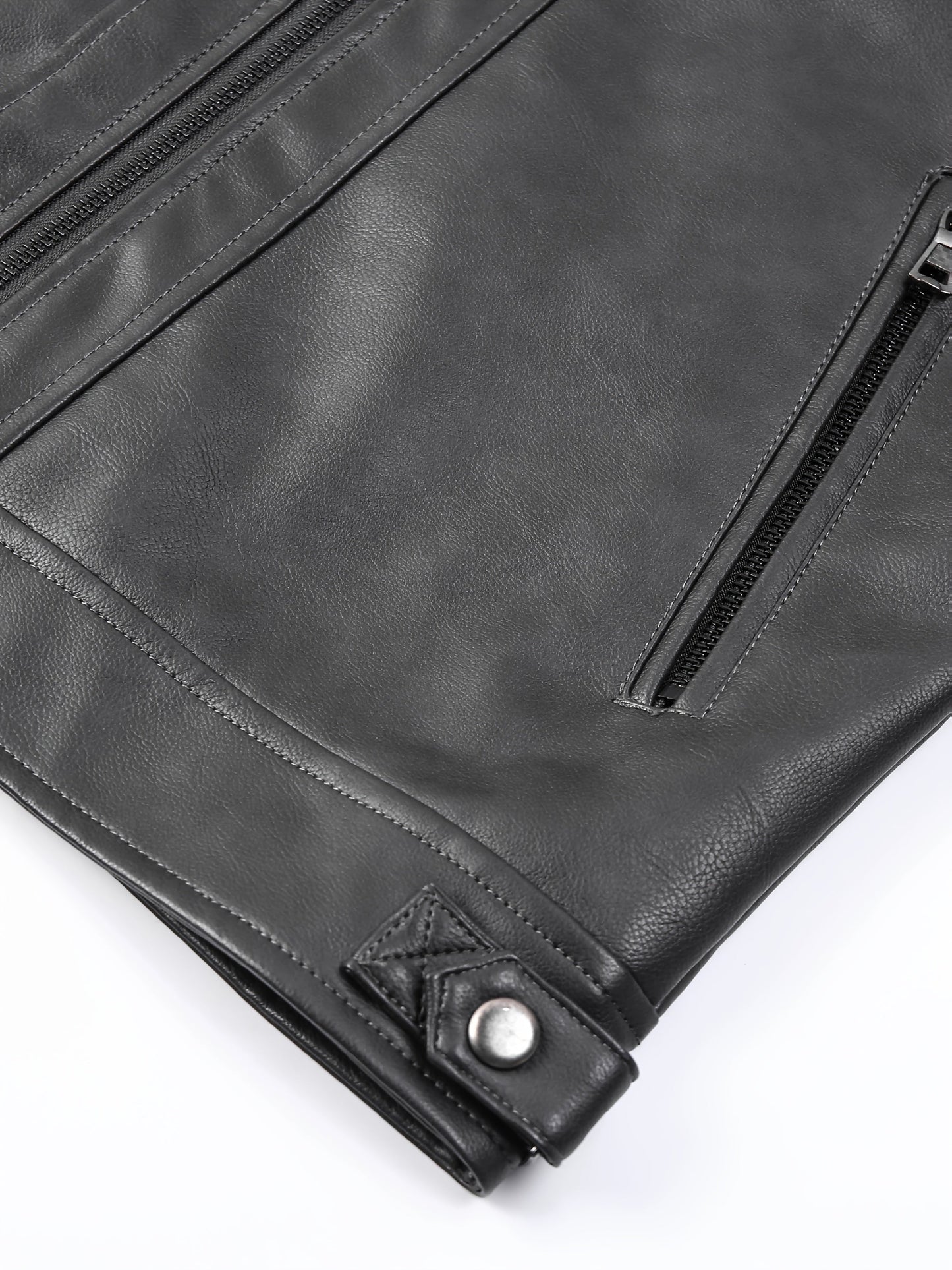 Men's Lightweight Faux Leather Zip-Up Jacket