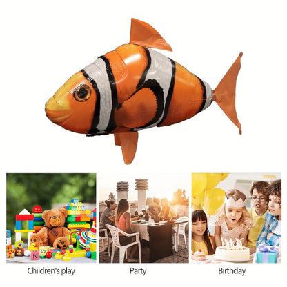 RC Inflatable Clownfish Balloon – Remote Control Flying Fish Toy for Kids Birthday Party, Wedding & Home Decor, Fun Indoor Air Swimmer Gift for Boys Girls Ages 3+