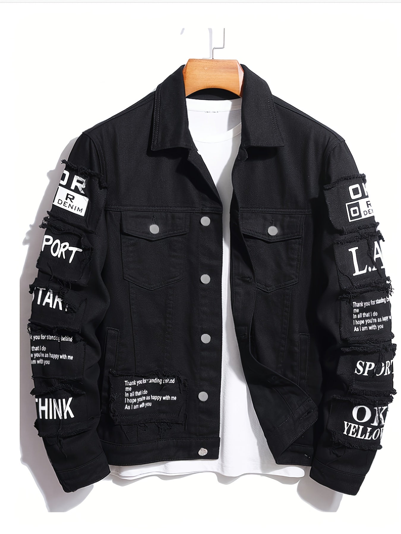 Men's Relaxed Denim Single-Breasted Jacket
