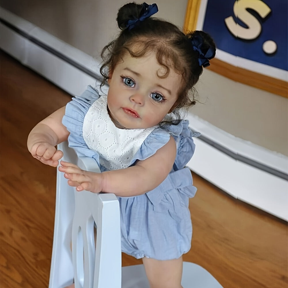 Reborn Baby Doll 20 Inch Soft Vinyl with Implanted Eyelashes Hand-Painted Lips Fingernails Blushed Hands & Feet 3lbs – Anatomically Correct Fits Newborn Clothes, Lifelike Girl Gift Ages 3+ 48cm