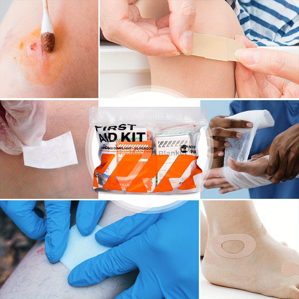 220-Piece First Aid Kit Refill Bag – Emergency Replacement Supplies with Bandages, Gauze & Wound Pads, Portable Refill Set for Home, School & Car, FSA & HSA Eligible