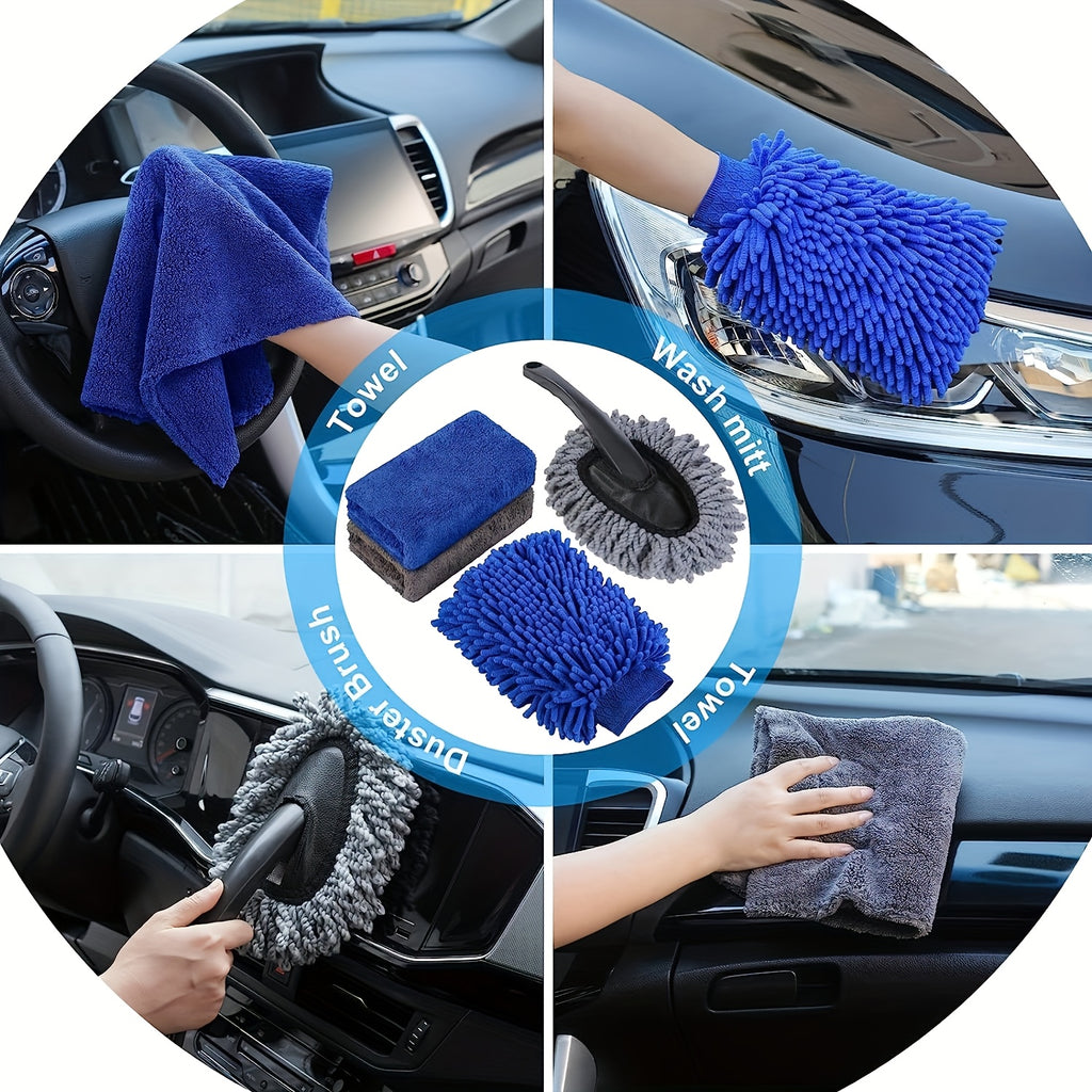 28pcs Car Wash Set, Car Wash Brush Set, Car Wash Drill Brush Set, Repair Brush, Car Wash Set, Car Wash Accessories, Car Interior, Exterior, Wheel and Tire Cleaning Tool Set.