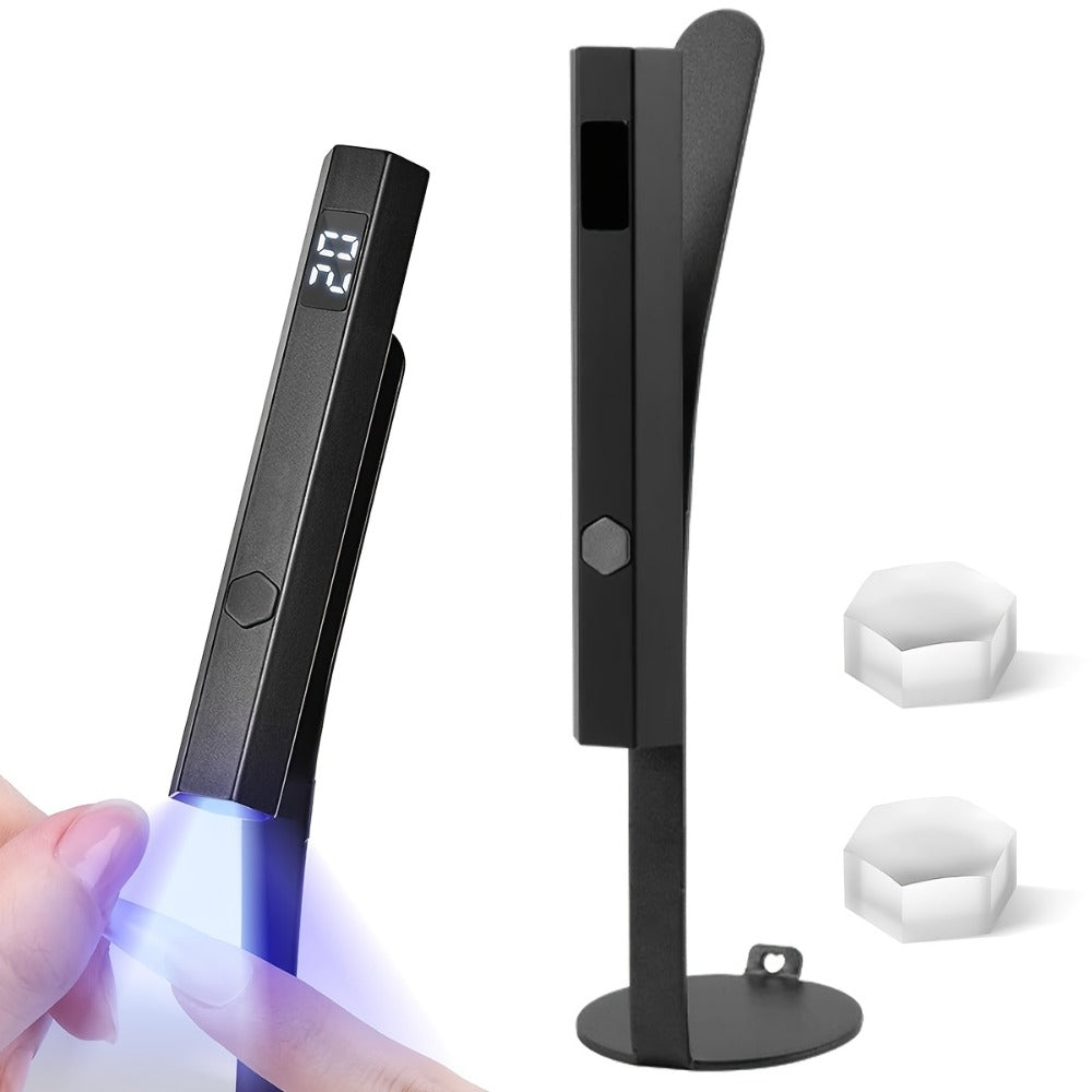 Mini Handheld Nail Dryer LED Lamp USB Powered Fast Dry Gel Polish Curer Portable Small Nail Lamp for Home Salon Travel Manicure DIY Nail Art Black Blue Gray Light Blue