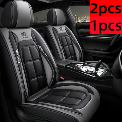 Premium Faux Leather Seat Covers Designed for Sedans, Suvs, And Trucks, Featuring Separate Designs for Driver And Passenger Seats, Complete with Full-Coverage for Sporty Car Interiors
