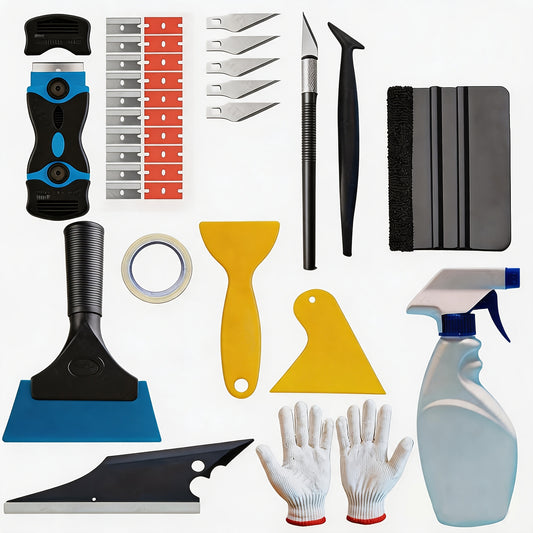 36pcs Window Tint Tool Kit, Felt Squeegee & Scraper Set for Car Vinyl Wrap, DIY Film Installation for Beginners