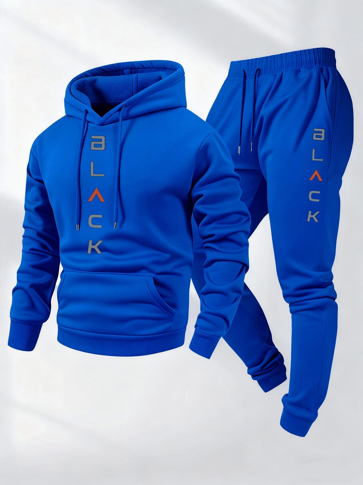 Men's Tracksuit Jacket and Pants Set - Letter Print Cold-Weather Style