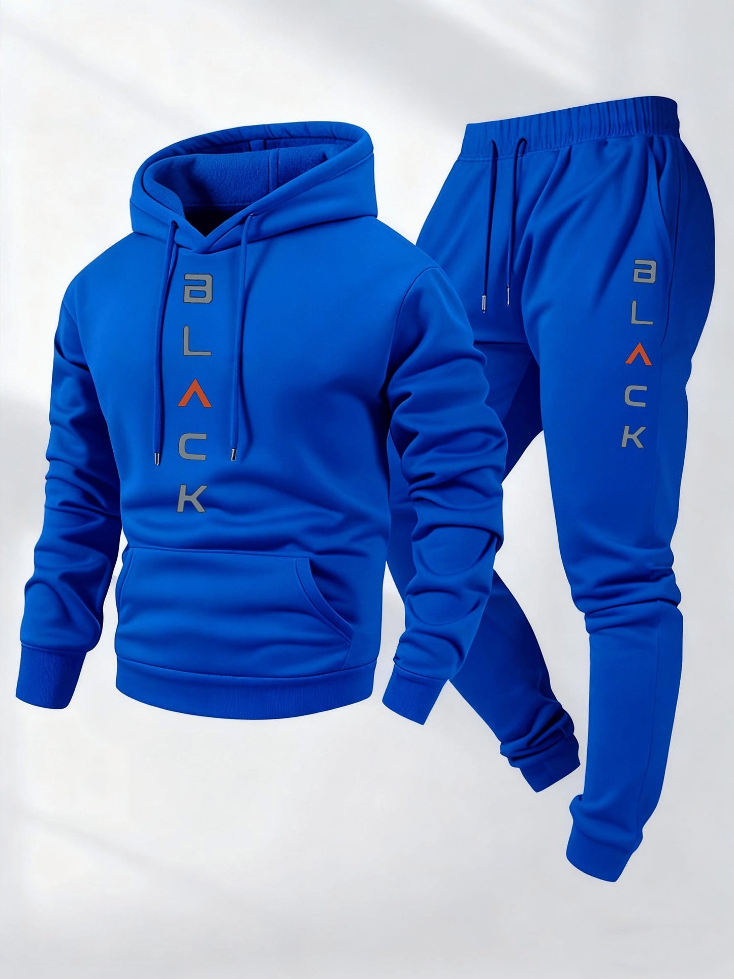 Men's Tracksuit Jacket and Pants Set - Letter Print Cold-Weather Style