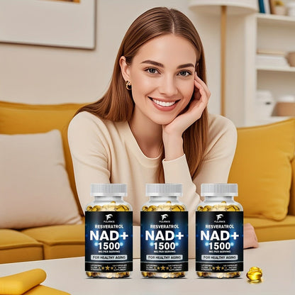 NAD+ Supplement Capsules with Resveratrol – Cellular Energy, Anti-Aging & Daily Vitality Support for Women & Men, 120 Capsules 60-Day Supply by FULIMIKS