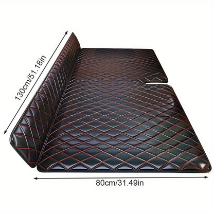 Car Mattress Foldable Back Seat Sleeping Pad Thickened Faux Leather Non-Inflatable Universal Sedan Bed for Travel Camping Afternoon Nap Road Trip