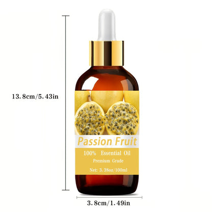 Passion Fruit Essential Oil 100ml – 100% Pure Natural Therapeutic Grade Tropical Oil for Skin Care, Hair Care, Body Massage & Aromatherapy, Moisturizing Relaxation Oil Gift for Women & Men