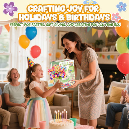 Build Your Own Flower Bouquet Kit for Kids – DIY Arts and Crafts Flower Toy Creative Activity, Educational Gift for Girls Boys Toddlers Ages 3 4 5 6