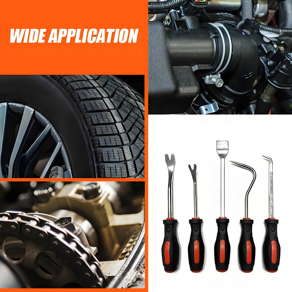 Pick and Hook Set 10/15 Piece - Precision Automotive Oil Seal O-Ring Gasket Removal Tool, Chrome Vanadium Steel, Ergonomic Non-Slip Grip, Multi-Angle Hooks for Car Repair & Electronics Maintenance