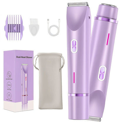 Electric Shaver for Women 2-in-1 Bikini Trimmer Portable USB Rechargeable Painless Wet Dry Lady Shaver with Precision Combs for Face Arms Legs Underarms Bikini Line
