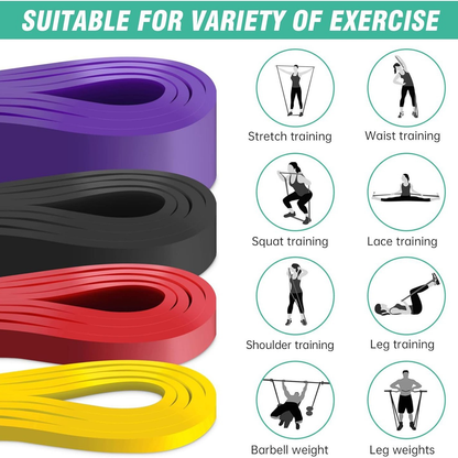 TPE Resistance Band Set with Storage Bag – Pull Up Assist, Stackable Medium Tension Bands for Muscle Training, Workout & Fitness Shaping for Gym, Home & Outdoor