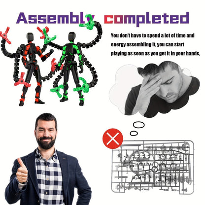2pcs T13 Multi-Joint Action Figure Robot Set – 3D Printed Articulated Nova T-13 Mobile Robot Doll Desktop Decoration Game Enthusiast Collector Toy