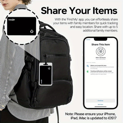GPS Tracking Card No Subscription Real-Time Locator – Apple Find My Compatible (iOS) Global Coverage Hidden Tracker for Wallet Car Bag Vehicle Anti-Lost Tag