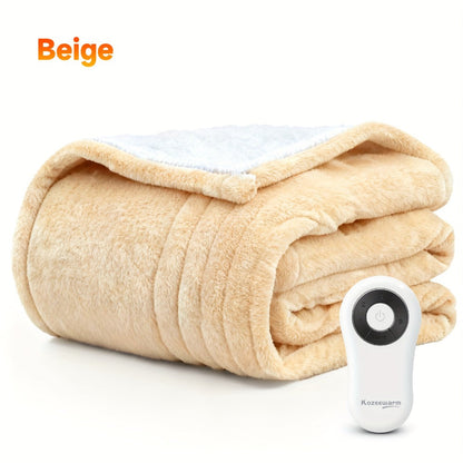 Dual Control Electric Heated Blanket with 10 Heat Levels - 10-Hour Auto Shutoff, Overheat Protection, Fast Heating, Soft Flannel, Machine Washable, 4 Sizes & 4 Colors, Bedroom Gift Blanket