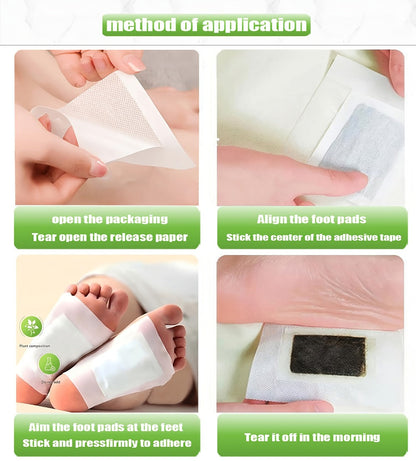 Detox Foot Patches with Bamboo Vinegar Ginger & Lavender — Natural Plant Formula Deep Cleansing Overnight Foot Pads, Moisturizing Soothing Foot Care for Tired Aching Feet, Home Spa Wellness Gift