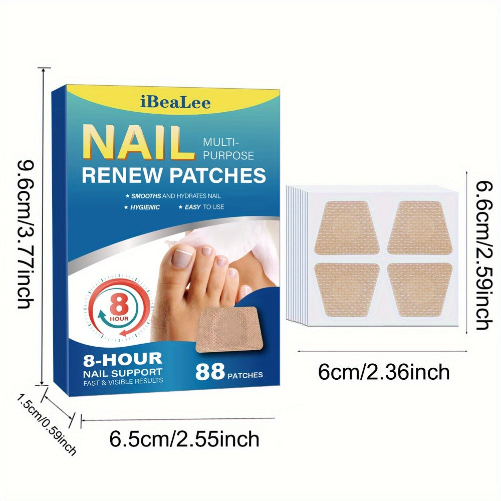 Nail Repair Patches 88Pcs – Protective Nail Strengthening Stickers for Fragile, Thin, Cracked Toenails & Fingernails | Works for Men & Women, Easy Peel-and-Stick Nail Care Treatment