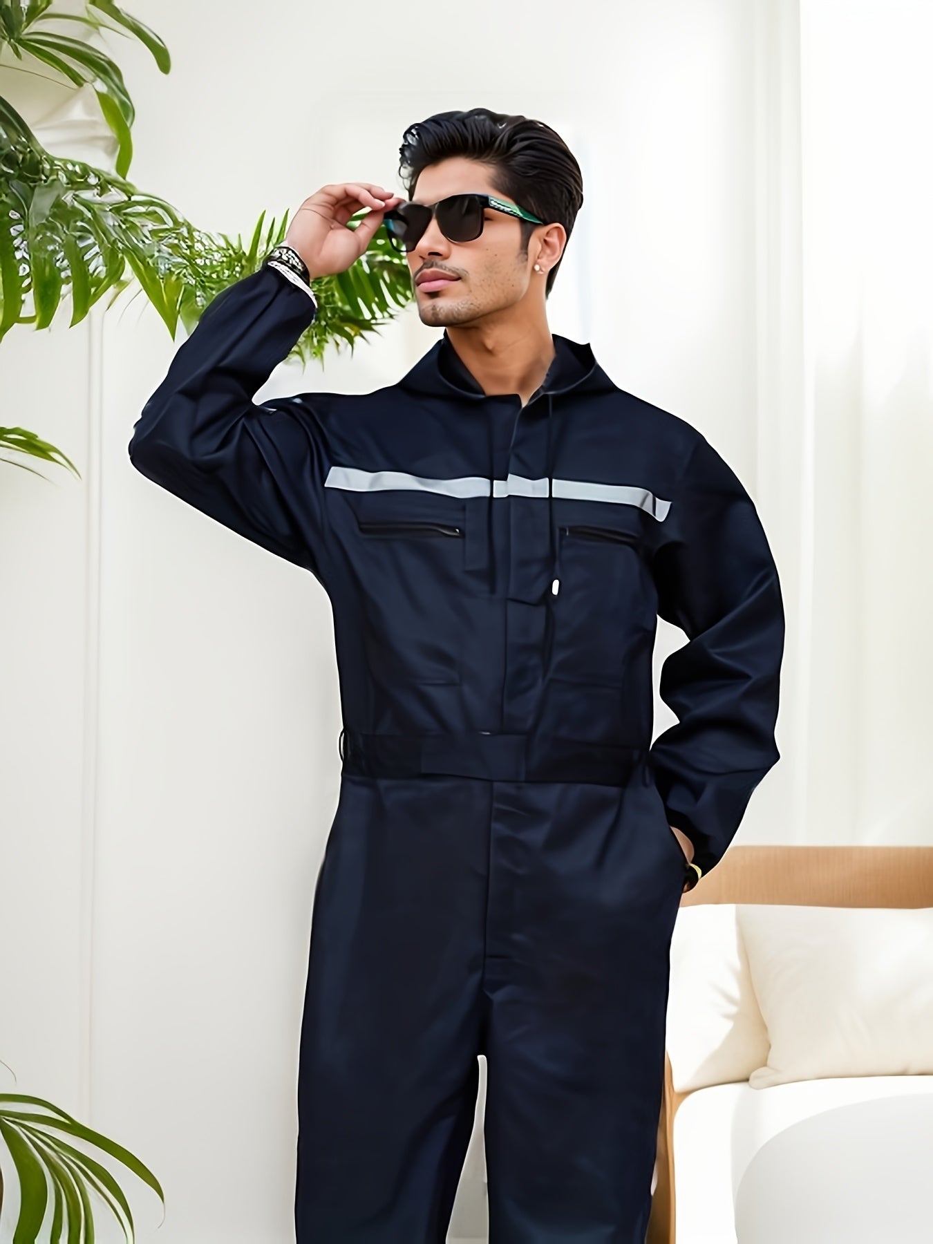 Unisex Work Coveralls - Multi-Zipper Pocket Design