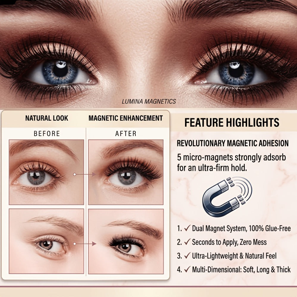 Reusable Magnetic False Lashes 8Pcs No Glue Double Strip Set with Applicator & Tweezers – Natural Everyday Makeup Look for Women, Daily Wear, Parties, Travel & Mom Gift